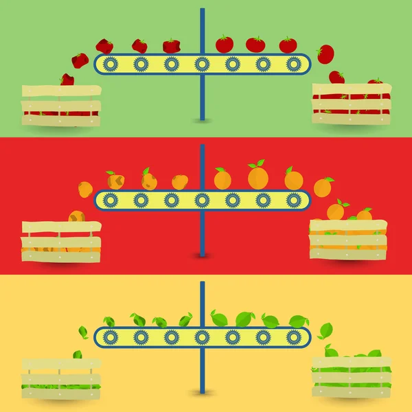 Scheiding van rotte groenten — Stockvector