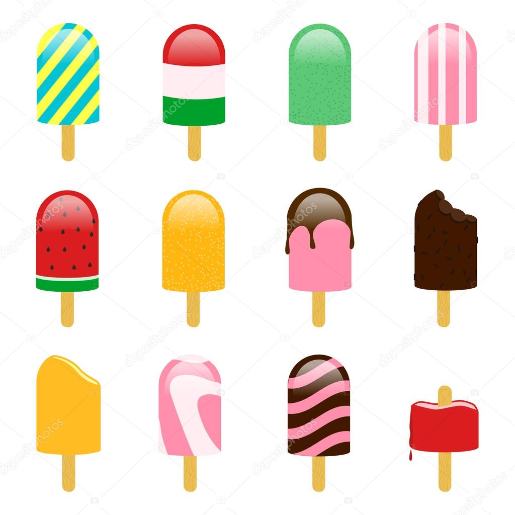 Helados de agua imágenes de stock de arte vectorial | Depositphotos