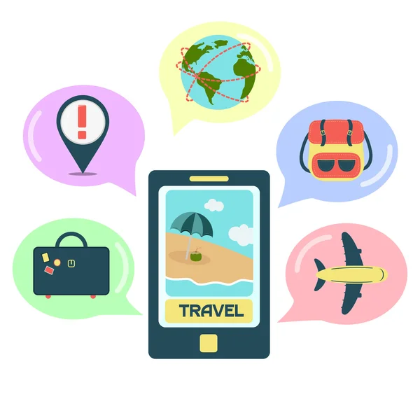 Aplikace Travel — Stockový vektor