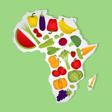 Meyve ile Afrika Haritası