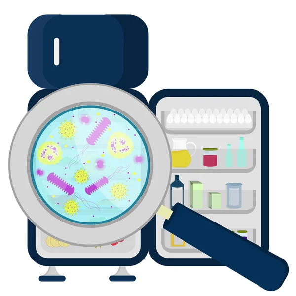 微生物在冰箱里面装满 — 图库矢量图片