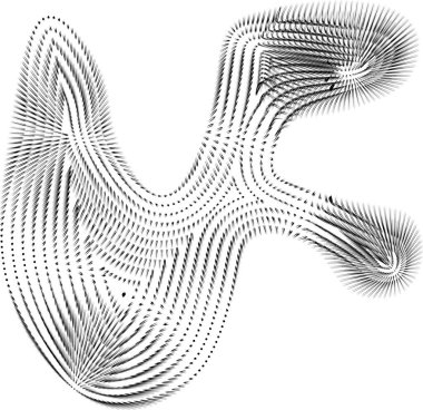 Temiz çizgilerle sadeleştirilmiş sıvı ağ figürü ve akış şeklindeki organik bozulma..