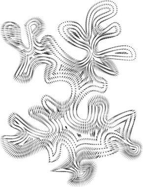 Grunge dokuları ve sıvı dinamikleri olan organik ağ yapıları içeren karmaşık soyut form.