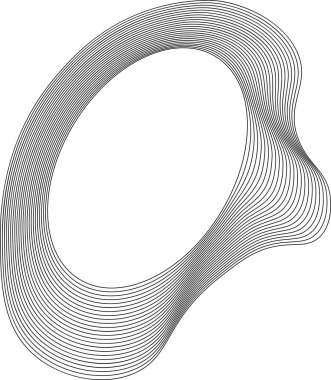 Dairesel merkezi ve biçimsiz sınırları olan serbest figür akışkan ve katmanlı organik bir kütle oluşturuyor..