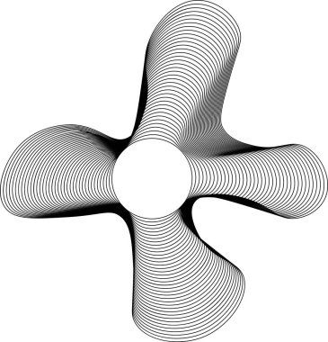 Çembersel çekirdekli ve dış çizgileri çapraz formasyona benzeyen eğri yönlere uzanan vektör..