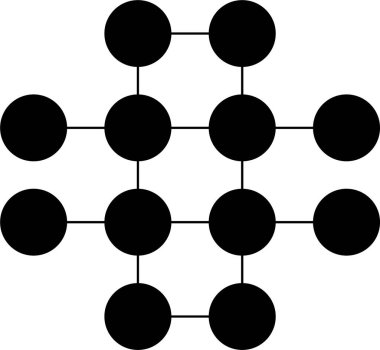 Dairesel noktaların yapılandırılmış dizaynı bir tasarım oluşturuyor.