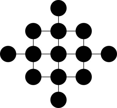 Dairesel noktaların yapılandırılmış dizaynı bir tasarım oluşturuyor.