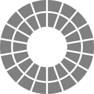 Yapılandırılmış dairesel bileşim, eşit aralıklı radyal bölünmeler ve doğru hizalaması yoluyla verileri düzenler.