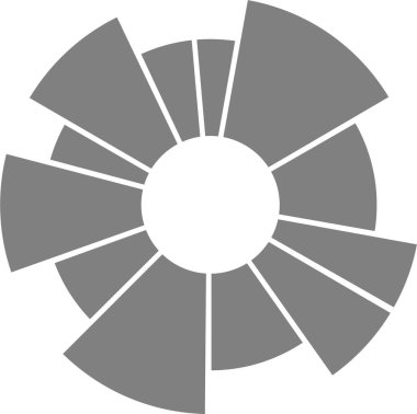 Dairesel donut görselleştirme bölümler arasında değişken veri dağılımını gösteren düzensiz radyal dilimler sunar.