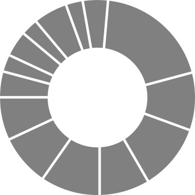 Yuvarlak kenarlı donut bilgi tasarımı dairesel segmentleri pürüzsüz dairesel akışa dönüştürür.