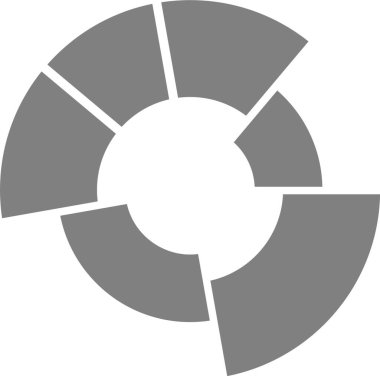 Kısmen tamamlanmış dairesel form segmentleri açık bir yarıçap yapılandırması üzerinden veri.