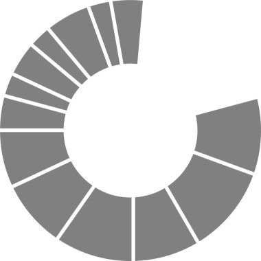 Yarı dairesel halka yapılandırması bilgiyi yarı yarıçaplı bir alana eşit bölümler halinde böler.