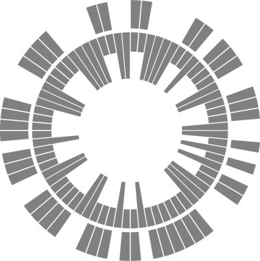 Dar donut segmentleri verimli veri dağılımına sahip yoğunlaştırılmış bir dairesel şema oluşturur.