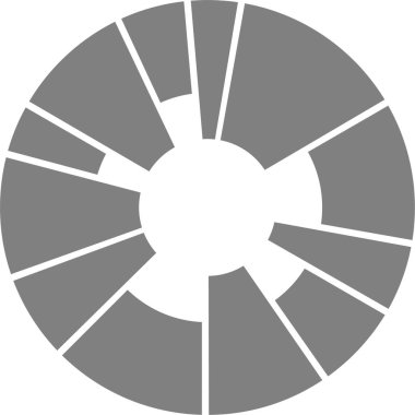 Dairesel pasta düzenleme verileri orantılı olarak ayrılmış alanlara ayırır.