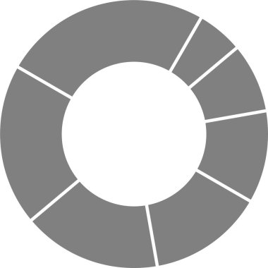 Donut biçimli segmentler merkezi bir dairesel yapı etrafında verileri eşit olarak dağıtır.