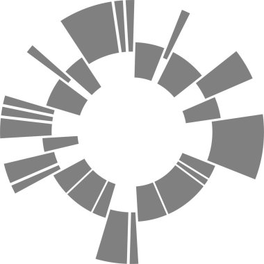 Dairesel segmentler simetrik radyal görselleştirme sistemi içinde nicel bilgiyi düzenler.