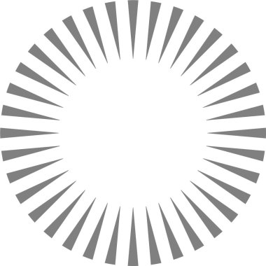 Basitleştirilmiş radyal uzantılar eşit aralıklı ışınlarla dairesel bir güneş patlaması düzeneği oluşturur.