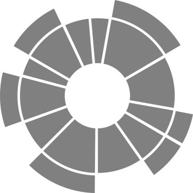 Düz tek çizgiler merkezden radyal olarak uzanıyor ve temiz dairesel hizaya geliyor..