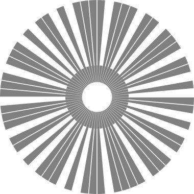 Birbirine kenetlenen açısal bölümler mekanik dişli geometriden esinlenilmiş bir radyal yapılandırma oluşturur.