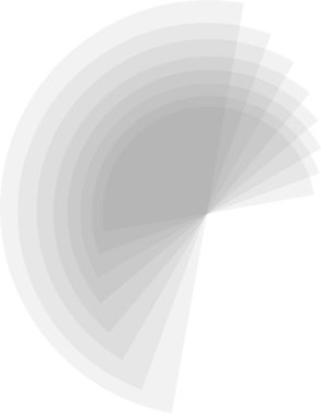 Yavaş yavaş zayıflayan dairesel katmanlar, bölümlü halkalar ve merkezi odak arasında yumuşak bir geçiş oluşturur..