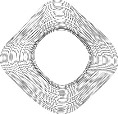 Geometrik ve organik formları birleştiren sarmal bir döngü ile elmas şeklini birleştiren bir tasarım..