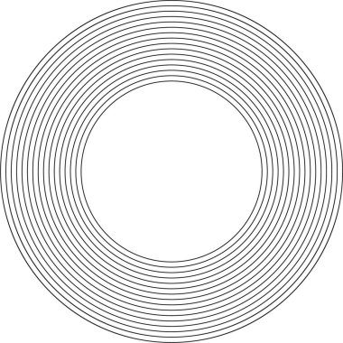 Çemberin içinde bir halka ile çevrili dairesel bir tasarım, katmanlı geometrik desen yaratıyor..