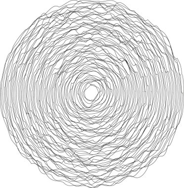 Her katmanın pürüzsüz ve simetrik bir şekilde dışa doğru genişlediği katmanlı bir spiral içeren dairesel bir tasarım..