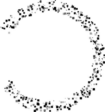 Düzenli aralıklarla ve tutarlı radyal hizalamalarda düzenlenmiş nokta halkaları tarafından oluşturulan dairesel desen.