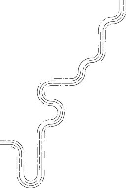 Element, ince akış eğrileri ve bağlı düzensiz segmentlerle işaretlenmiş kesintisiz bir harekettir..