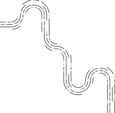 Element, akışkan yönlü akışa rehberlik eden açılı kesitlerle tanımlanan eğri bir yön yolu oluşturur.