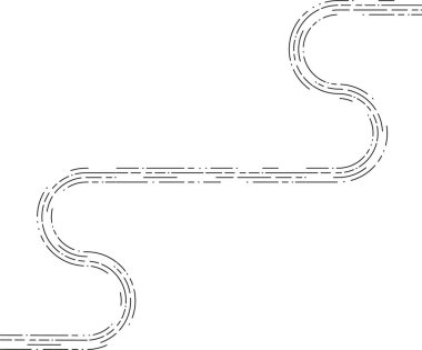 Element düzgün bükülmüş kesitler tarafından şekillendirilmiş eğimli bir iz navigasyon yolu gösterir. Düzensiz bir yönsel çizgi oluşturur..