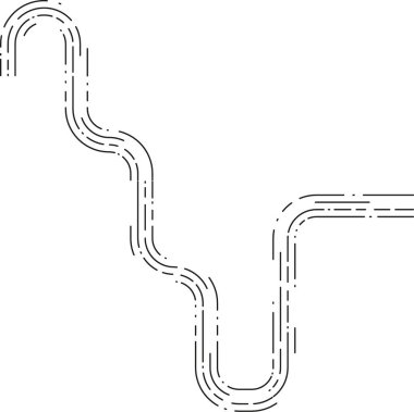Element kesikli kesitlerin düzensiz sürüklenme ile yavaşça dalgalı bir yol oluşturduğu bir yön akış deseni gösterir.