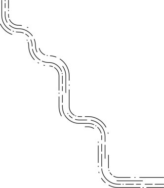 Element düzensiz dalgalı ilerlemeye rehberlik eden kesik bölümlerle oluşturulmuş bir yönsel akış eğrisi sunar.