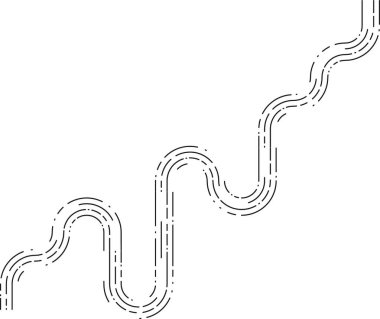 Element, düzensiz bir eğri ile düzenlenmiş tekrarlanan eğriler yolu oluşturur ve dalgalı bir hat oluşturur.