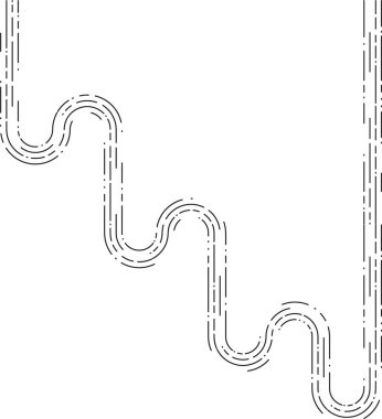 Element, S şeklindeki kesikli bir rotayı gösterir. Alternatif eğriler düzensiz bir dinamik dalga deseni oluşturur..