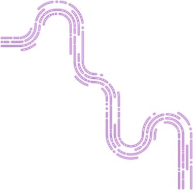 Neon ok segmentleri akış çizgisine yön veren düz eğimli düzensiz bir yön yolu oluşturur.