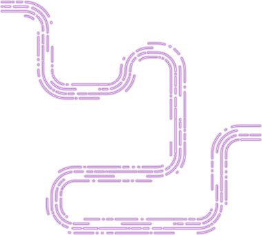 Düzensiz neon çizgileri, ışık saçan eğrilerle tanımlanan dinamik bir yön yolunu şekillendirir.