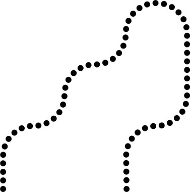 Noktalı çizgi diyagonal labirent yollarını kare dalga yön değişiklikleriyle çizer.