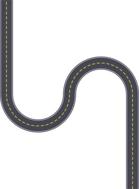 Üst görünüm sokak düzeni temiz şerit işaretli kare dalga yolu çizimi.