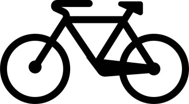 Kentsel yol ve trafik bağlamında bisiklet piktogramını gösteren vektör ögesi.
