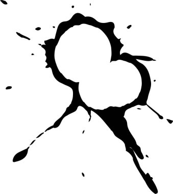 İnce sprey parçacıkları ile doğrusal mürekkep darbesi boş bir merkez nokta etrafında yayılıyor.