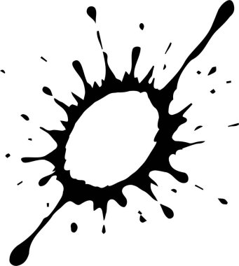 Kabataslak çizgili lekeli mürekkep lekesi ve dairesel bir merkez boşluk boşluğu.