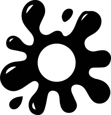 İçi boş bir merkez çember etrafında şekil oluşturan birkaç yön işaretli basit mürekkep çizgisi.