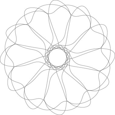 Mandala geometrisi katmanlı çiçek yaprakları şeklinde dairesel bir düzende dizilmiş..