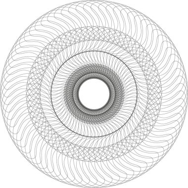 Spiral geometri eşmerkezli katmanlar halinde düzenlenerek tünel benzeri bir görünüm yaratır.