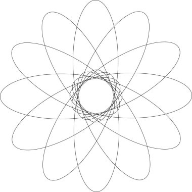 Geniş yapraklı dairesel geometri dairesel bir çiçek deseni oluşturuyor..
