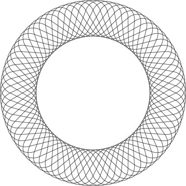 Üst üste binen ağ halkalarının dairesel geometrisi radyal simetride kesişiyor.