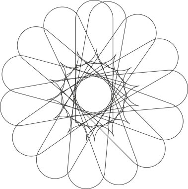 Çiçeklerden esinlenerek dizilmiş küçük döngülerden oluşan dairesel geometri.