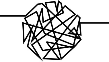 Kalın çizgilerin kesişmesiyle oluşan açısal yoğun düğüm karmaşık bir yapı oluşturur.