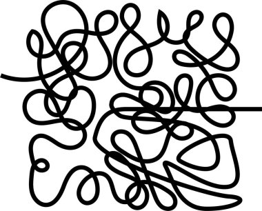 Kalın çizgilerle çizilmiş yoğun üst üste bindirme döngüleri birbirine karışmış bir döngü düzeneği oluşturur.